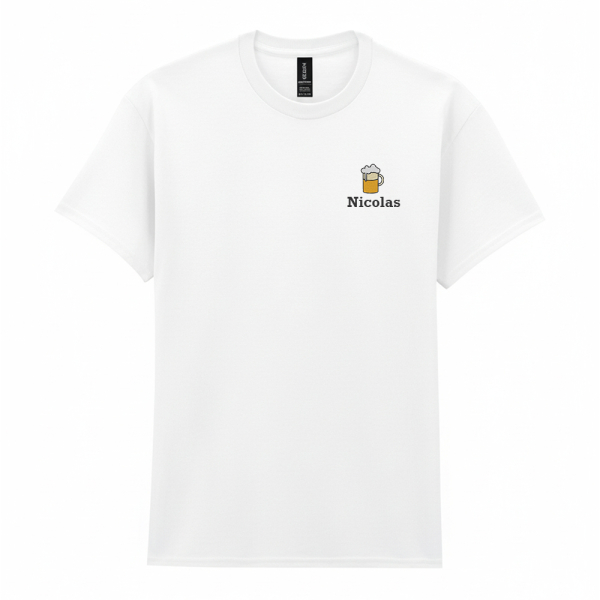 Kirjailtu T-paita, jossa kuvio, premium-puuvillaa Kirjailtu T-paita, jossa kuvio, premium-puuvillaa