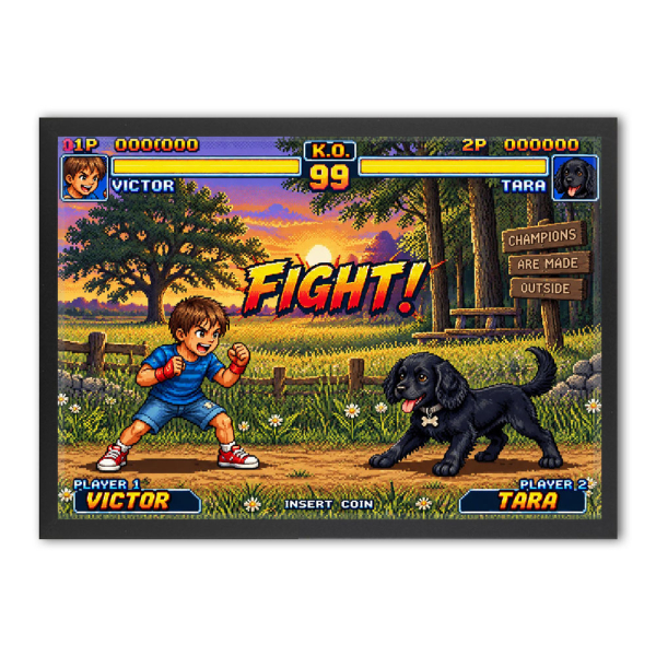 Personoitu muotokuva - retro-arcade-duelli Personoitu muotokuva - retro-arcade-duelli