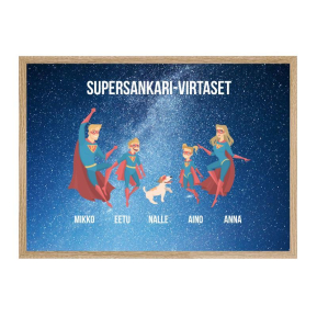 Kehystetty juliste supersankariperheest�