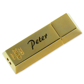 16 GB kultaharkon muotoinen personoitu USB-muistitikku