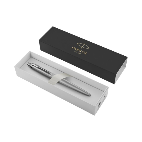 Personoitu hopeanv&auml;rinen Parker Jotter-kuulak&auml;rkikyn&auml;