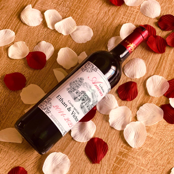 Personoitu viinipullo Bastide Amour