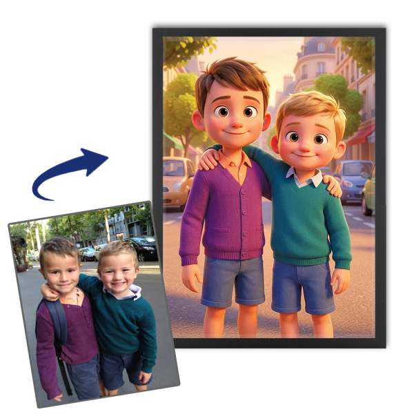 Portraiitti 3d-animaatiosta valokuvan mukaan