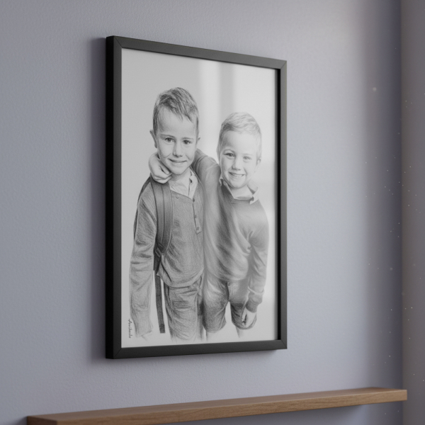 Hiilityylinen muotokuva valokuvasta