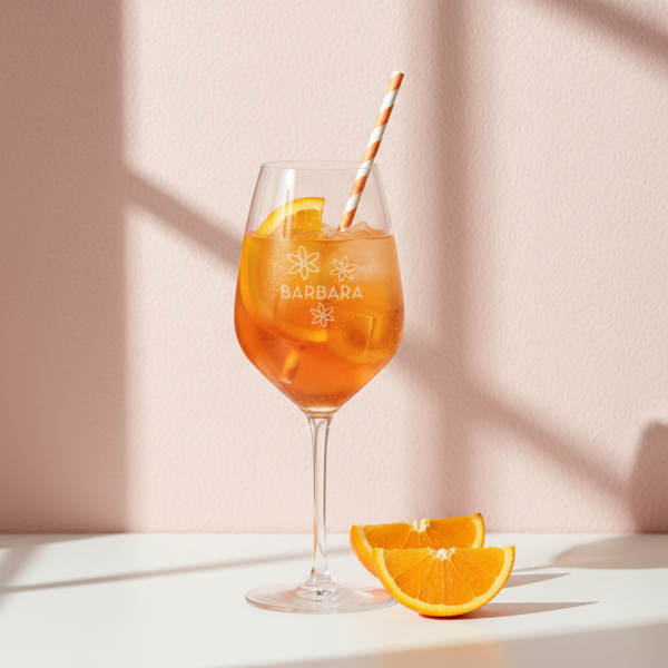 Spritz-lasi kaiverretulla nimell&auml;